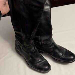 Black Knee-High Leather Boots